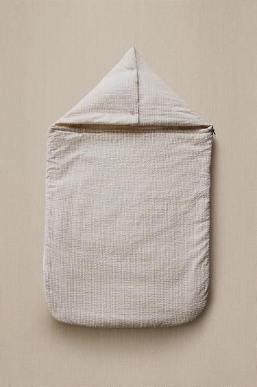 GINGHAM CARRYCOT BABY WRAP - Grey Zara