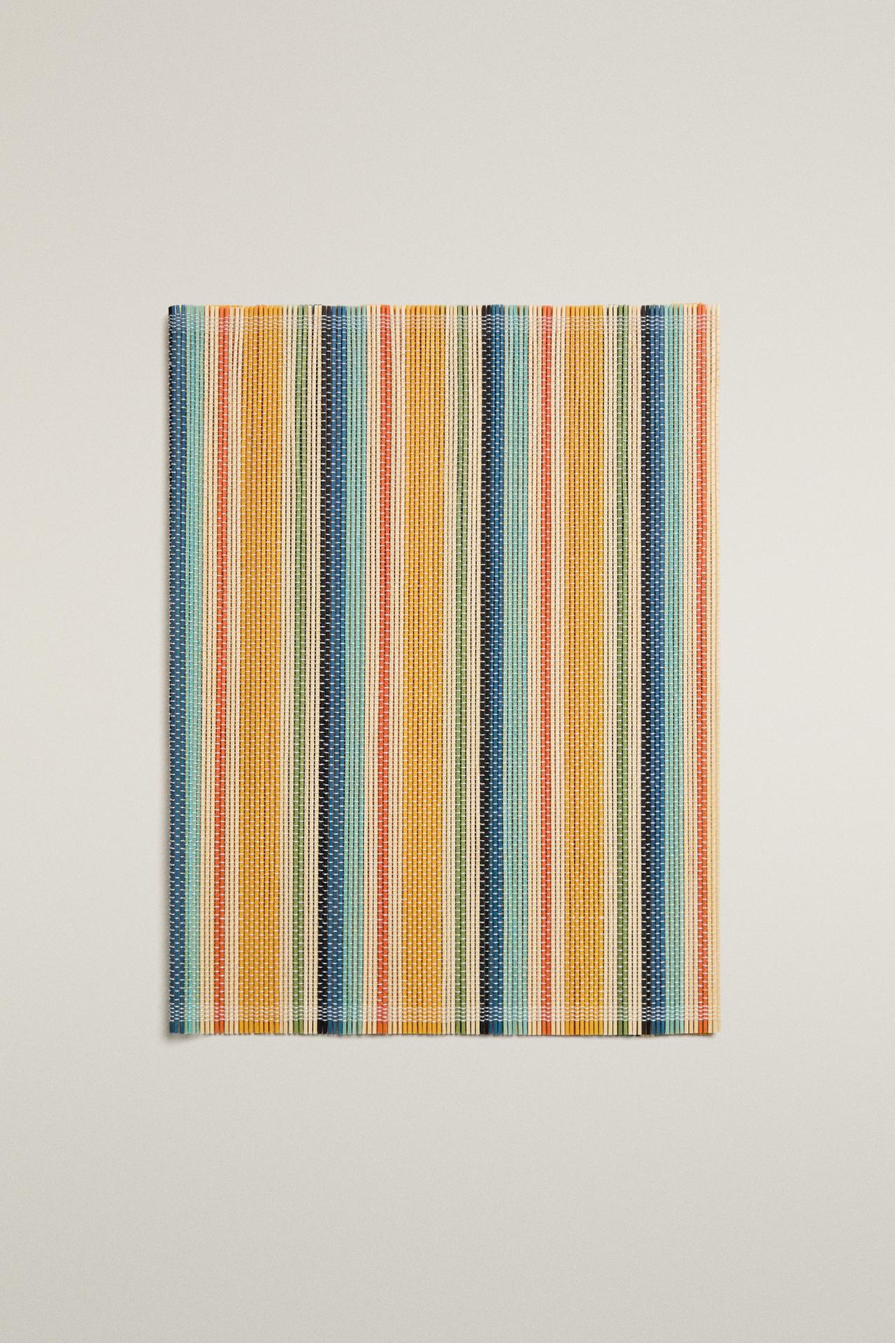 STRIPED BAMBOO PLACEMAT — Yellow