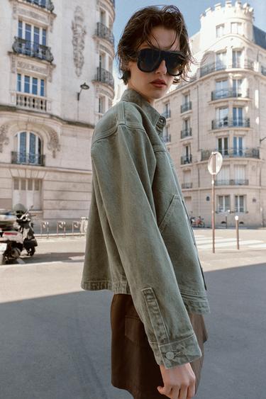 Z1975 DENIM JACKET - Khaki by Zara - Image 2