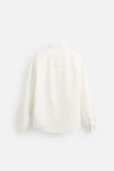 RELAXED FIT 100% HEMP SHIRT - Oyster-white by Zara - Image 7