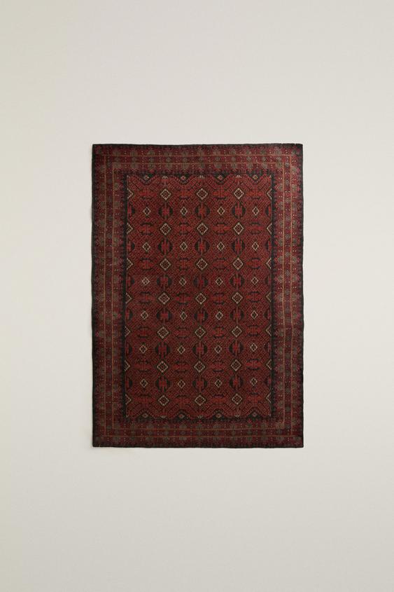 TAPIS EFFET VINTAGE LAINE - Bleu marine de Zara - Image 2