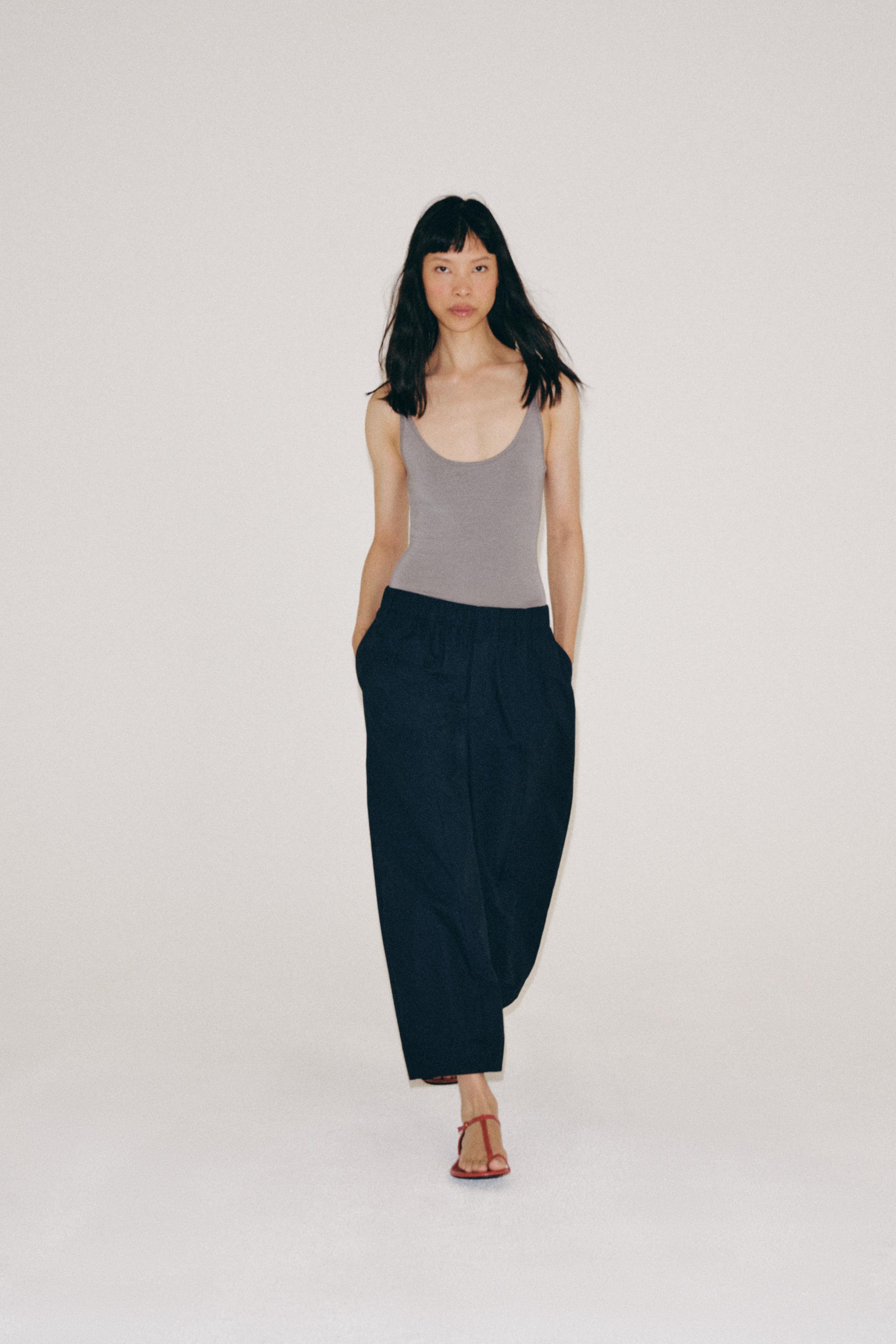Zara ZW COLLECTION BARREL PANTOLON görsel 6
