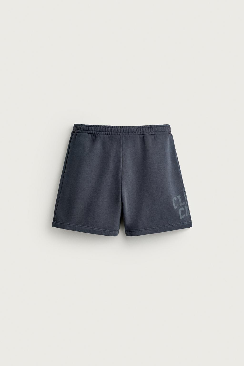 WASHED TEXT PRINT JOGGING BERMUDA SHORTS