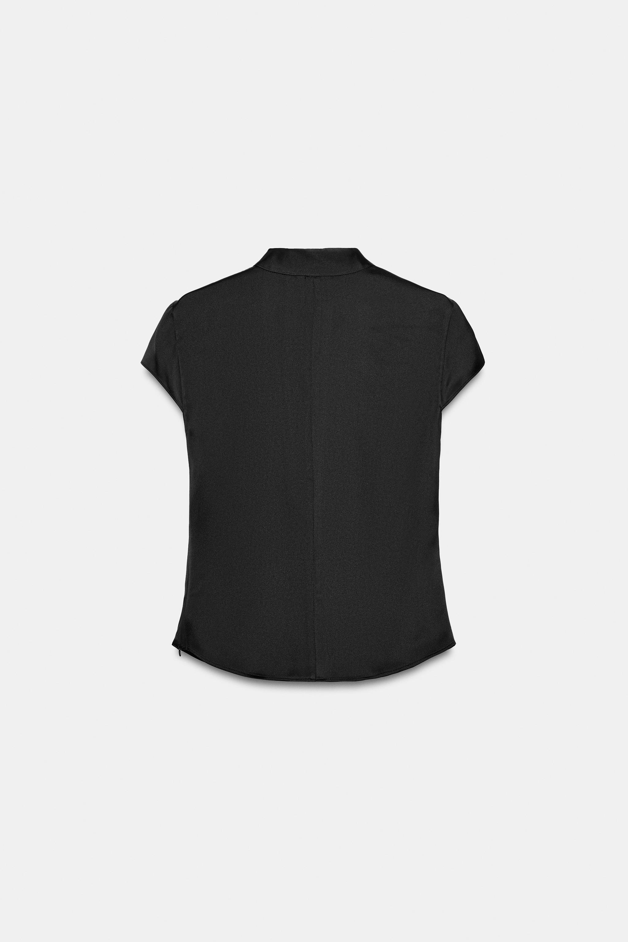 SATIN EFFECT TOP WITH SIDE BUTTONS