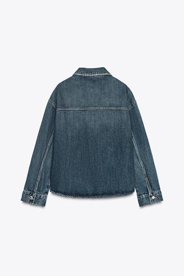 SURCHEMISE EN JEAN TRF À POCHES - Bleu marine de Zara - Image 5