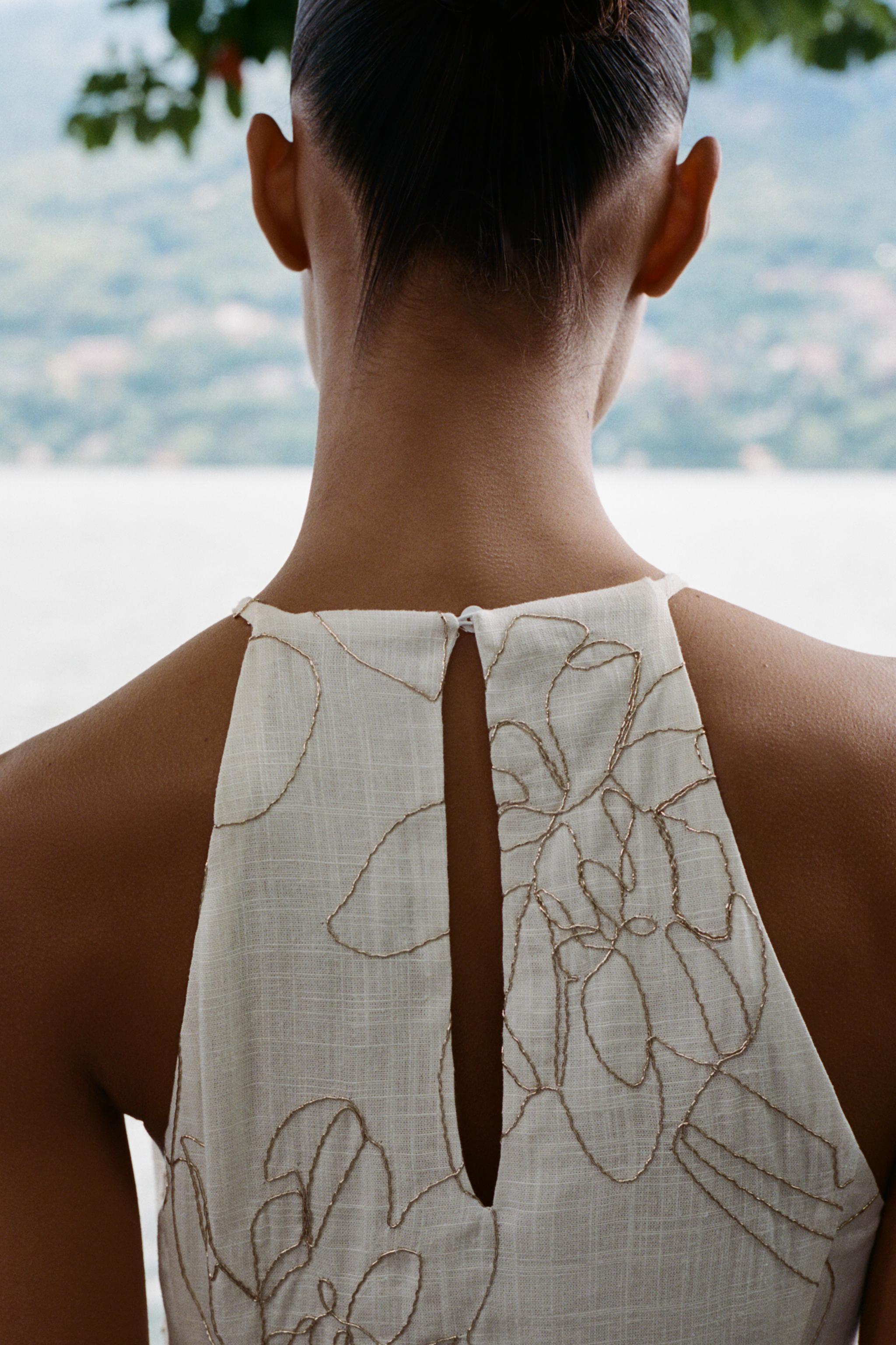 ZARA【NEW】HALTER DRESS WITH FLORAL EMBROIDERY Zara Halter Dresses: Explore the Latest Prints | TikTok
