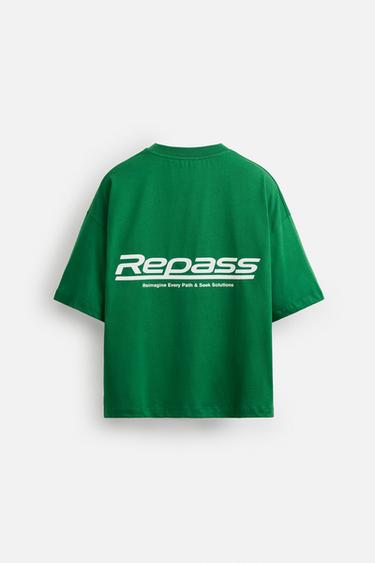 T-SHIRT BANDE RÉSILLE - Vert de Zara - Image 7