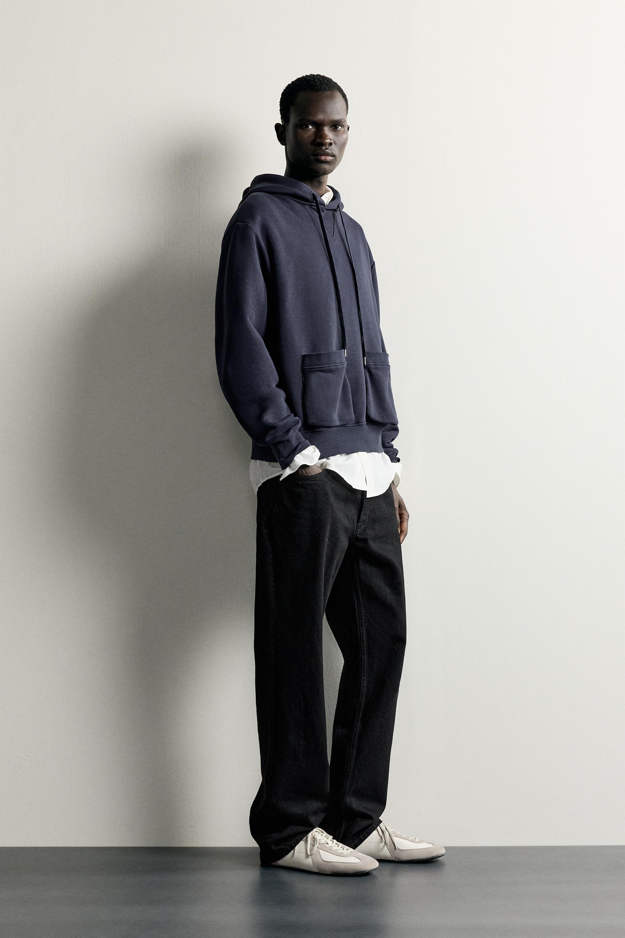 Zara RELAXED FIT KAPÜŞONLU CEPLİ SWEATSHIRT görsel 4
