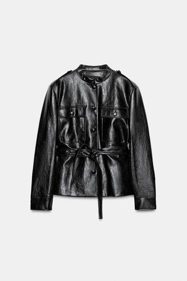 LEATHER EFFECT JACKET ZW COLLECTION - Black by Zara - Image 0