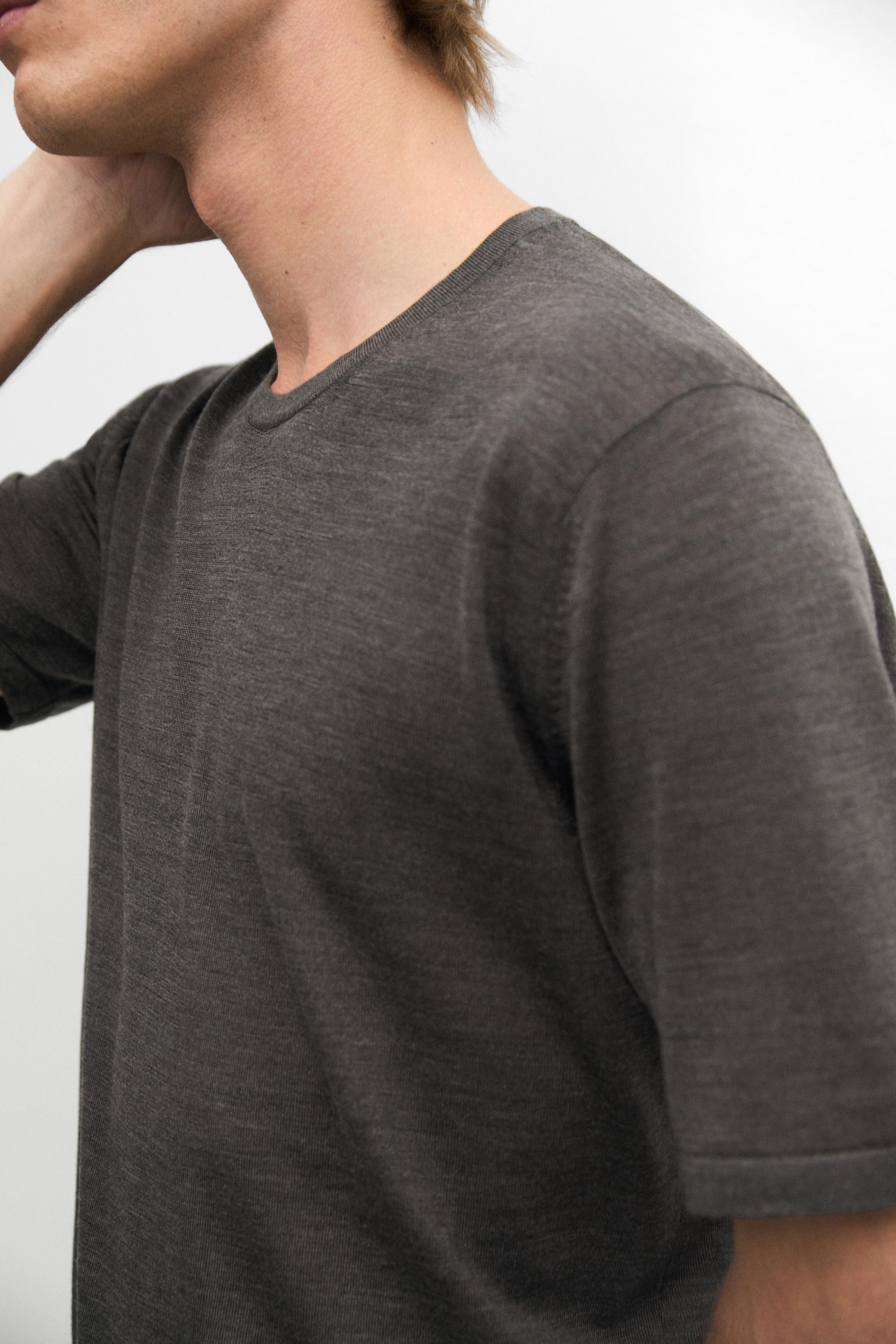T-shirt en maille de laine mélangée