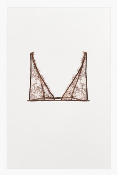 DREIECKS-BRALETTE MIT SPITZENSTICKEREI - Rosttöne von Zara