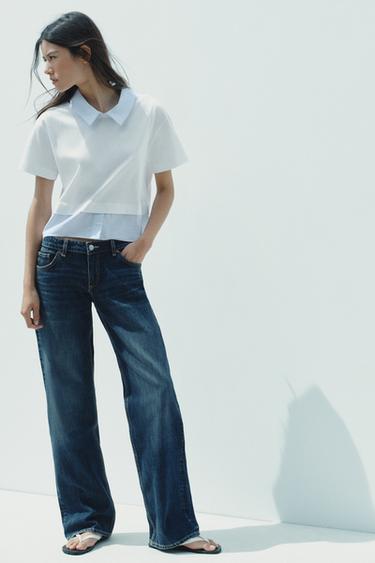 STRIPED COMBINED T-SHIRT - White by Zara - Image 0