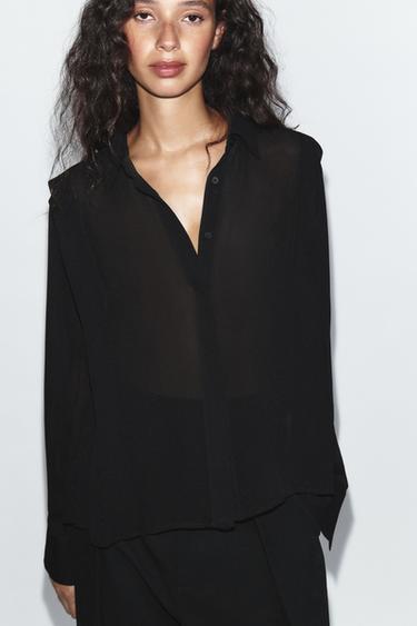 CAMISA FLUIDA - Negro de Zara