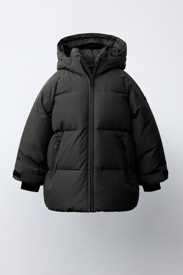 DOUDOUNE CAPUCHE EFFET FOURRURE 50 % PLUME ET 50 % DUVET WATER REPELLENT ET WINDPROOF - Noir de Zara