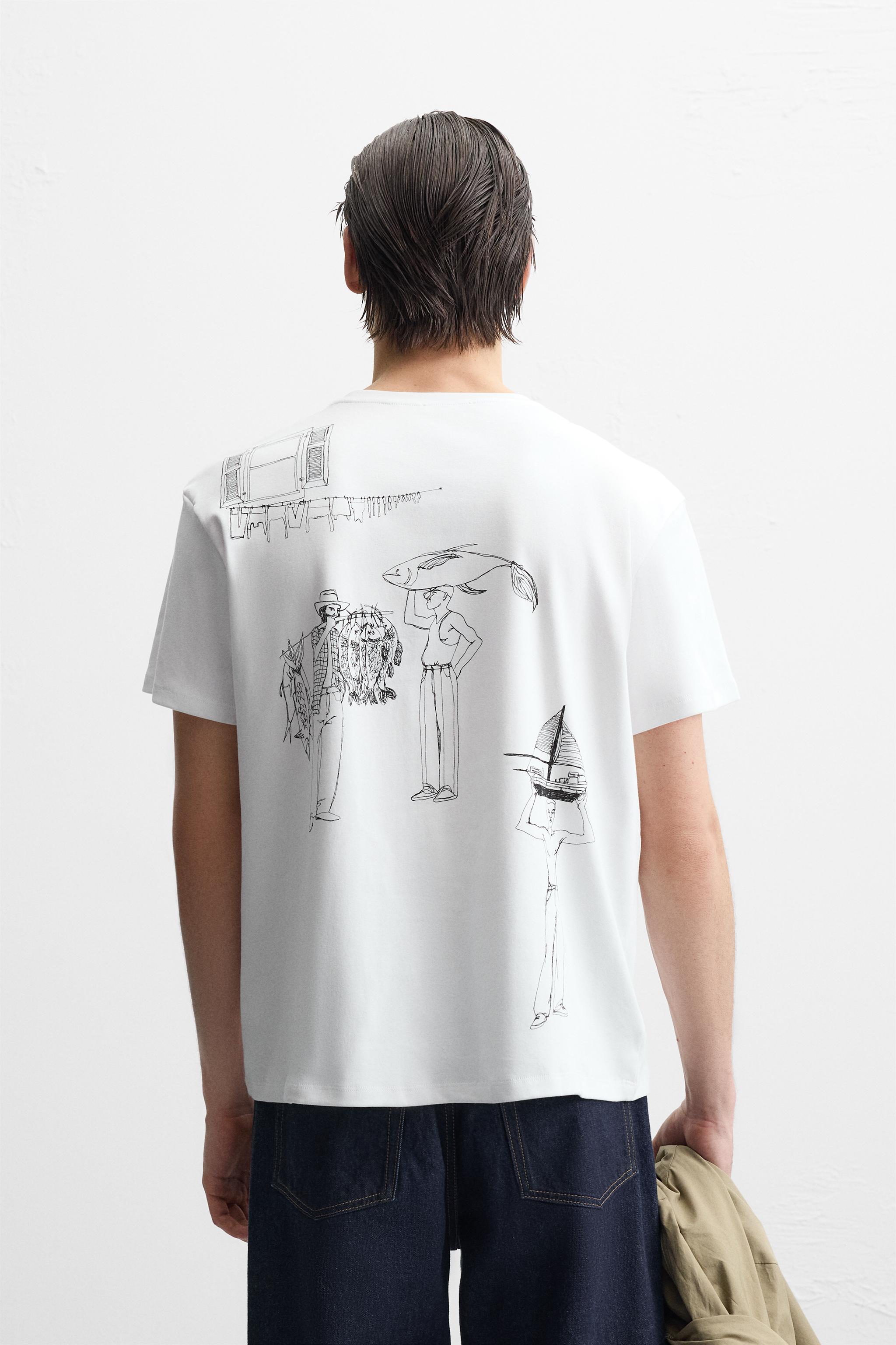 T-SHIRT WITH TONAL EMBROIDERY