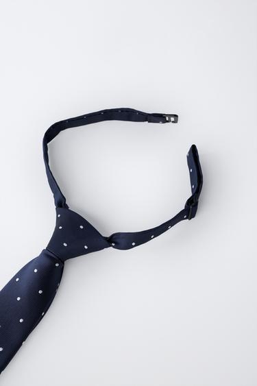 POLKA DOT PRINT TIE - Blue by Zara