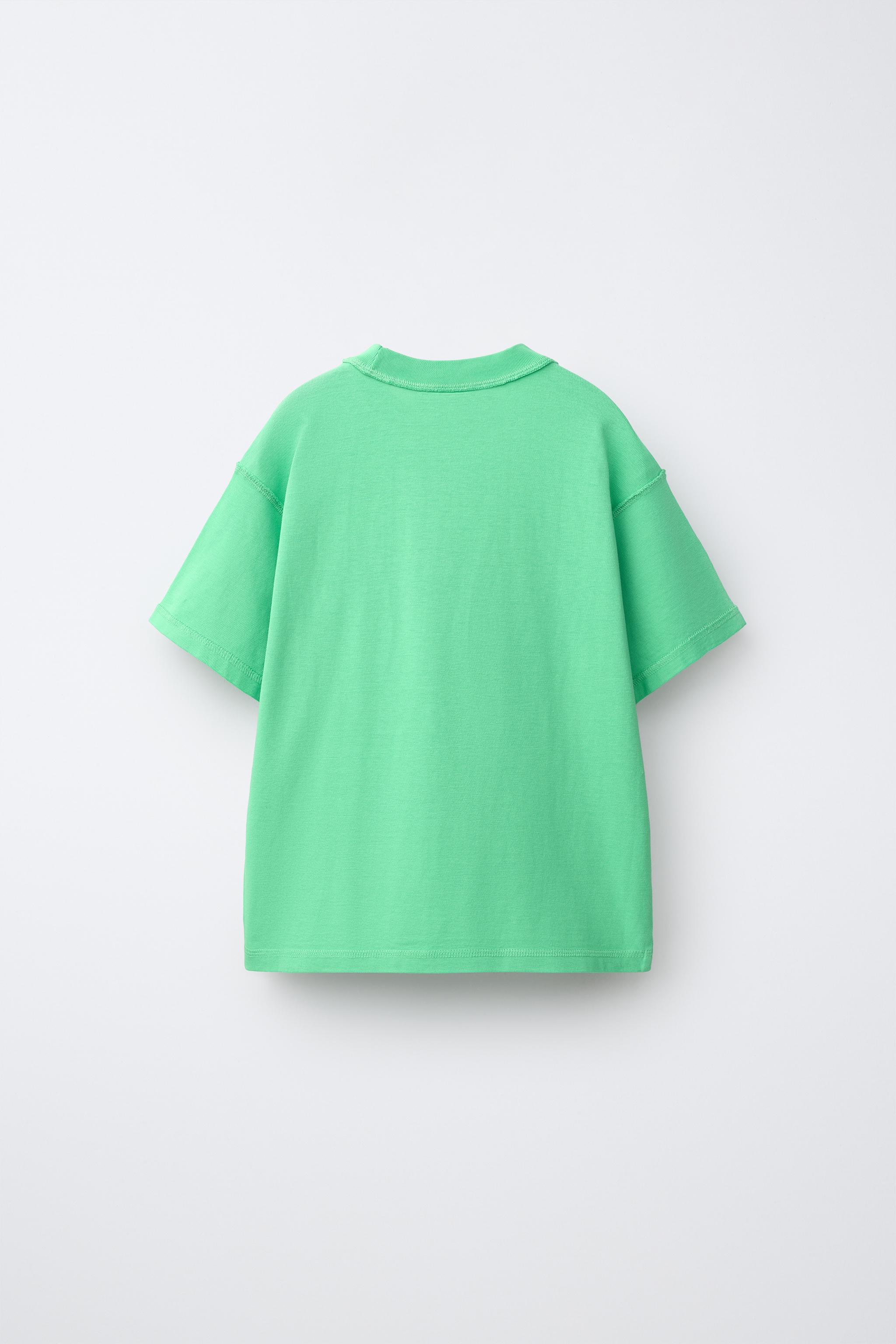 HEAVYWEIGHT EMBROIDERED TEXT T-SHIRT — Green