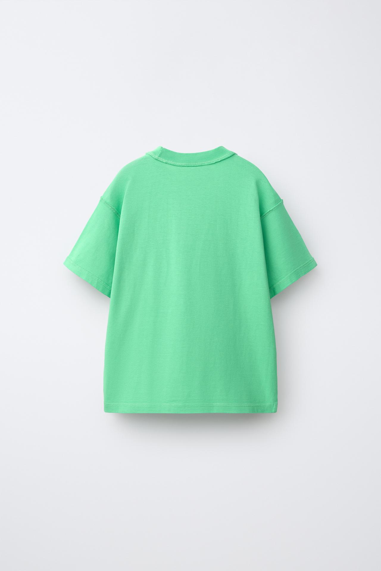 HEAVYWEIGHT EMBROIDERED TEXT T-SHIRT — Green