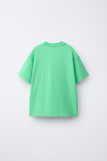 HEAVYWEIGHT EMBROIDERED TEXT T-SHIRT — Green 2