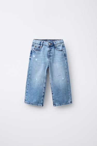 JEANS WIDE LEG BOLSILLOS ESTRELLA - Azul medio de Zara