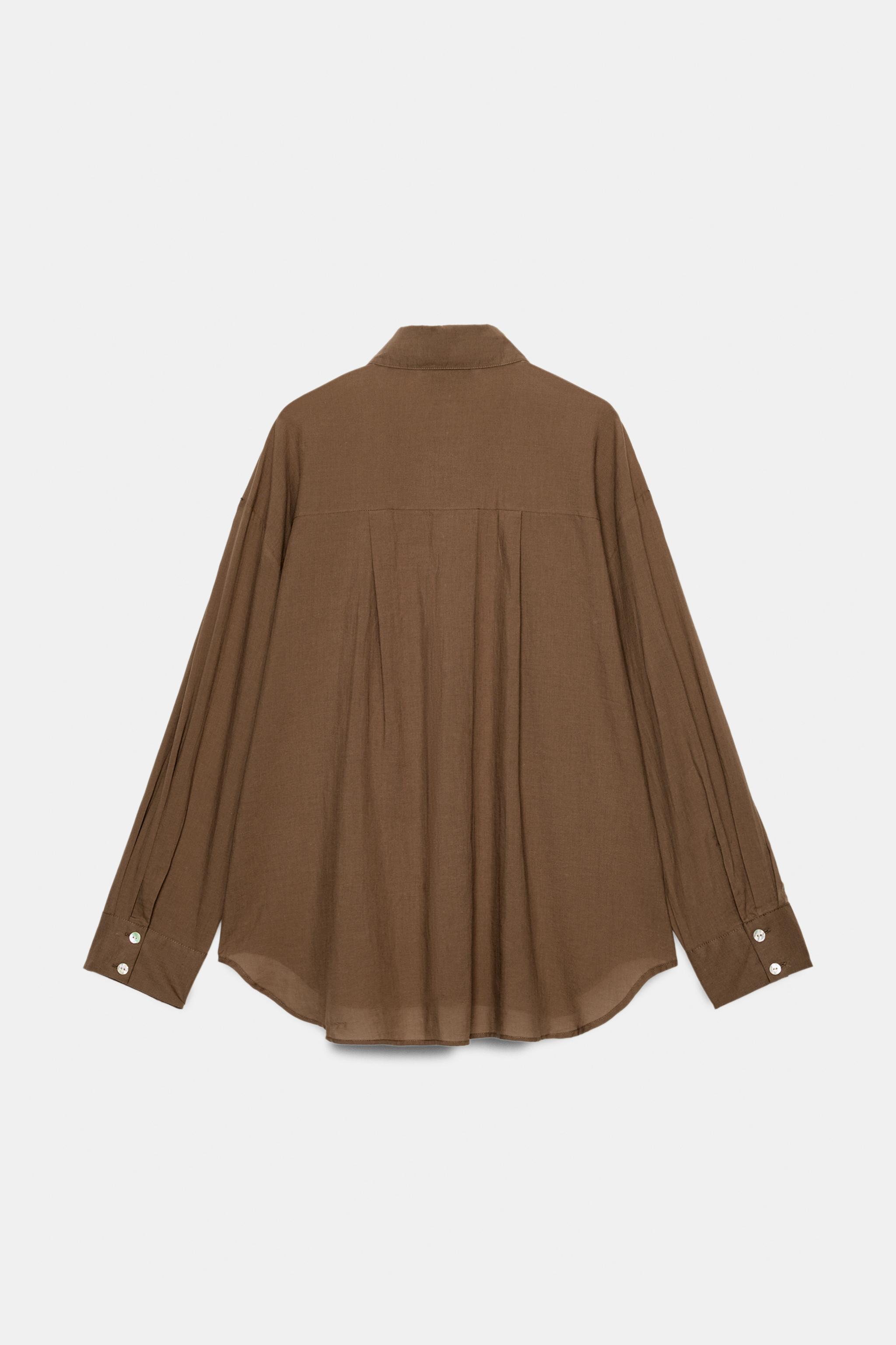 OVERSIZED COTTON SHIRT - Navy blue | ZARA United States
