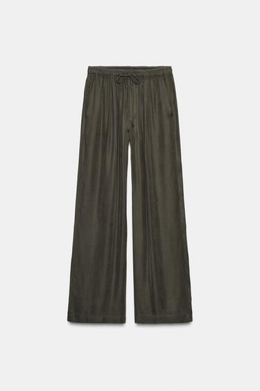 Zara ZW 系列寬鬆長褲 - 灰色