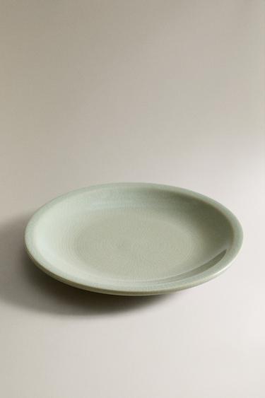 ENAMELLED STONEWARE DESSERT PLATE - Sea green by Zara - Image 1