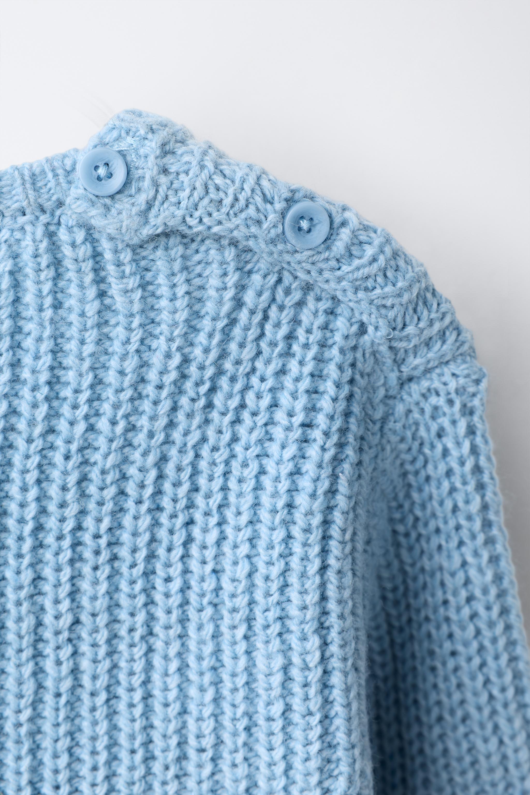 PULL EN MAILLE PERLÉE PETITE MAISON BRODÉE AVEC LAINE