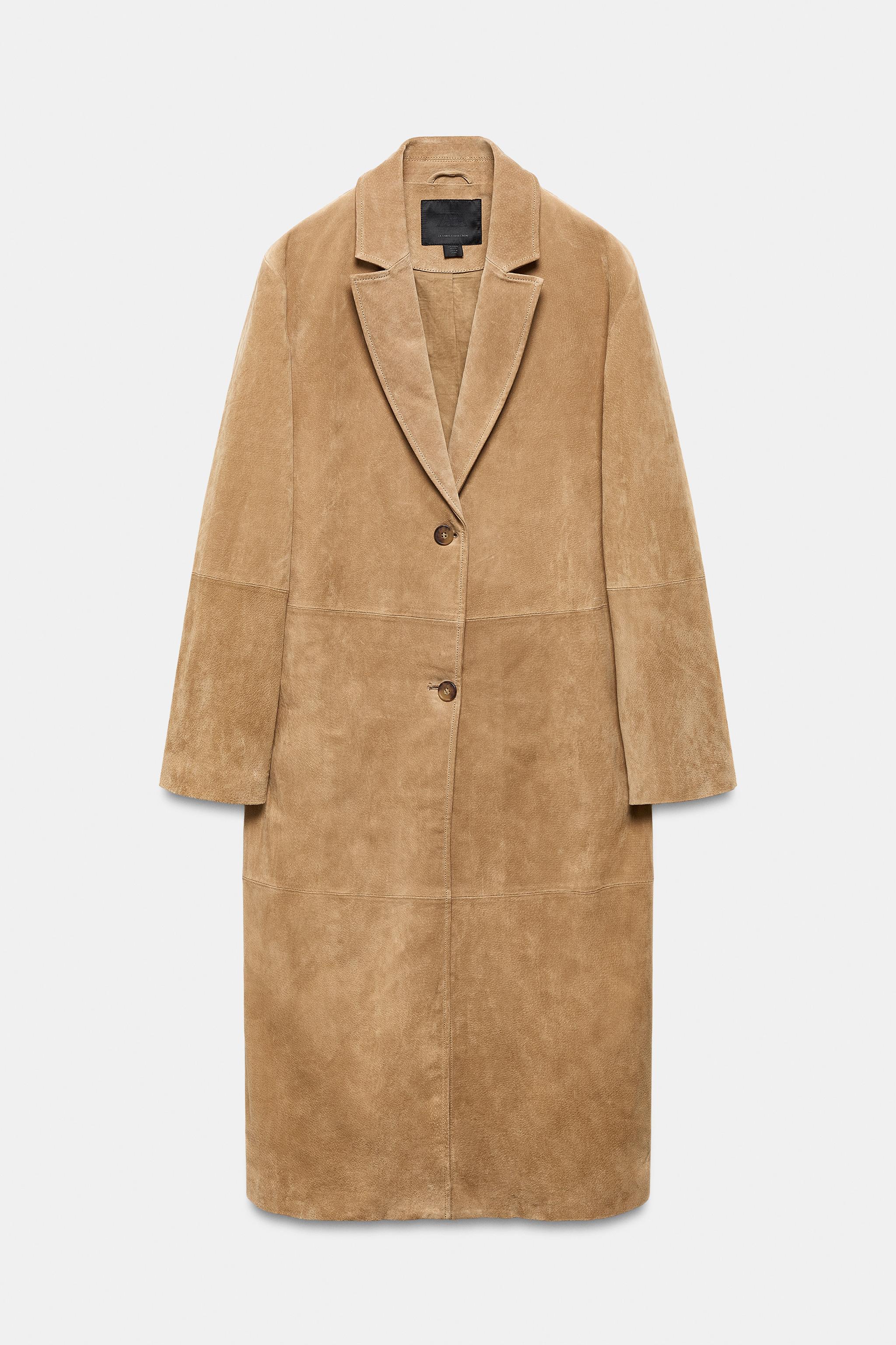 100% SUEDE LEATHER COAT ZW COLLECTION LIMITED EDITION