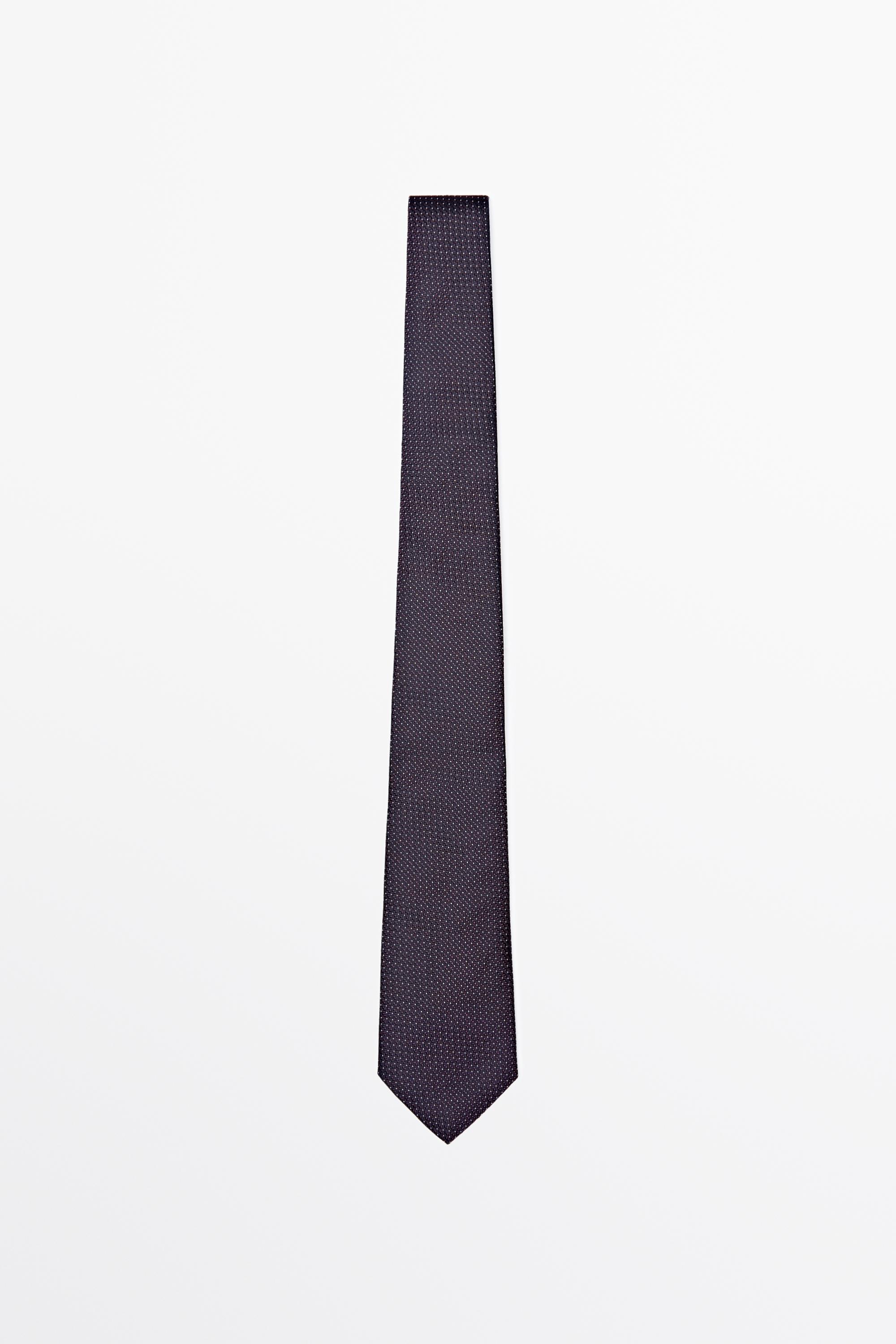 100% silk micro-polka dot tie — white