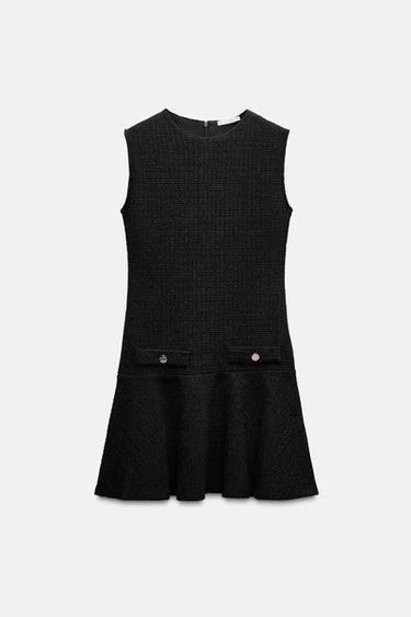 ROBE COURTE TEXTURÉE - Noir de Zara - Image 3
