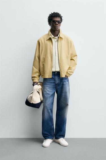 Zara REGULAR FIT COTTON - LYOCELL JACKET - Light yellow - Image 0