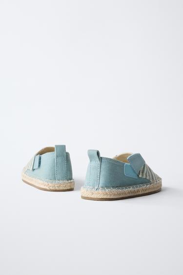 ESPADRILLES EN JUTE À RAYURES - Bleu de Zara - Image 4