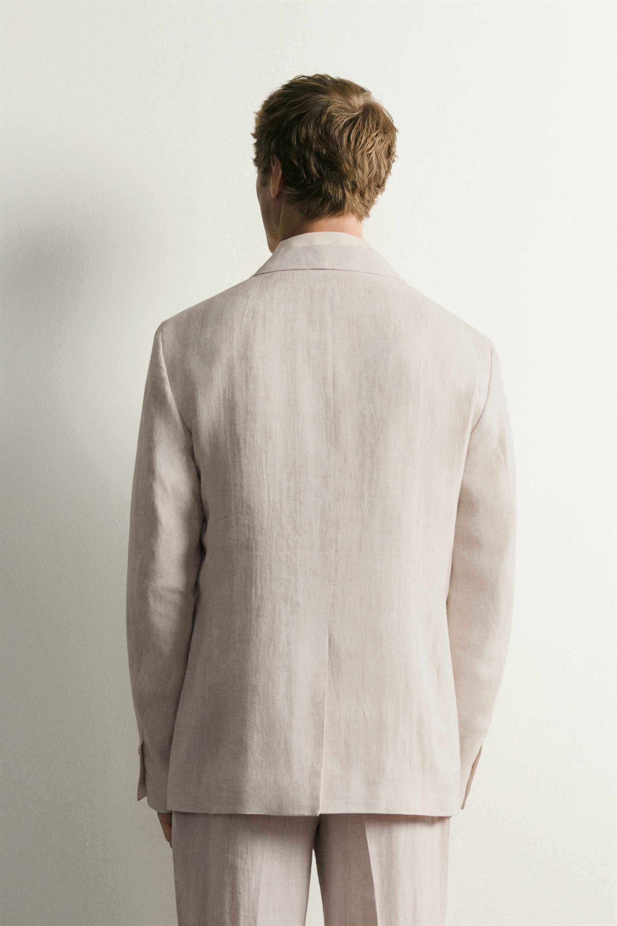 Мужские пиджаки Zara 100% LINEN SUIT BLAZER — фото 3