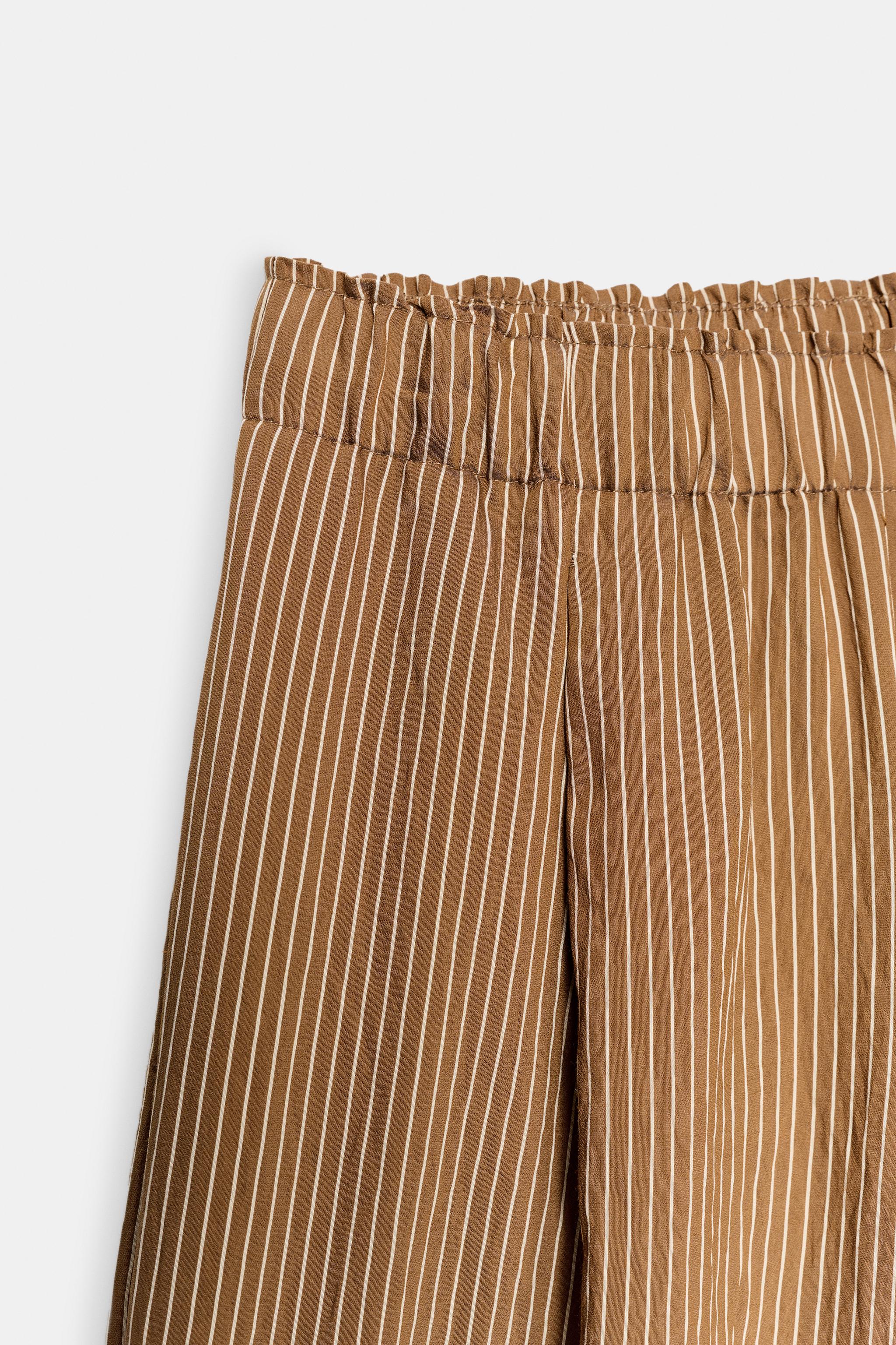 STRIPED WIDE LEG PANTS