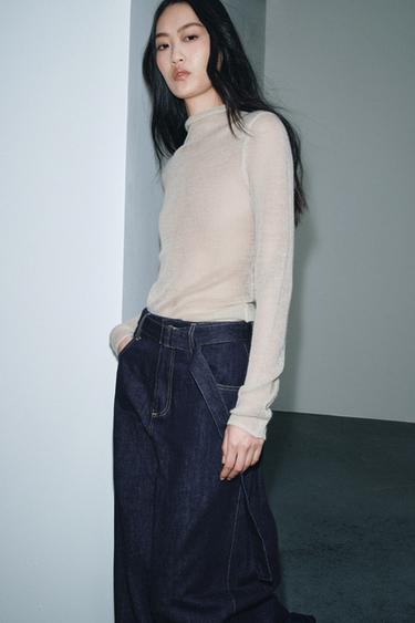 JEAN ZW COLLECTION JAMBE LARGE TAILLE HAUTE AVEC CEINTURE - Bleu de Zara - Image 8