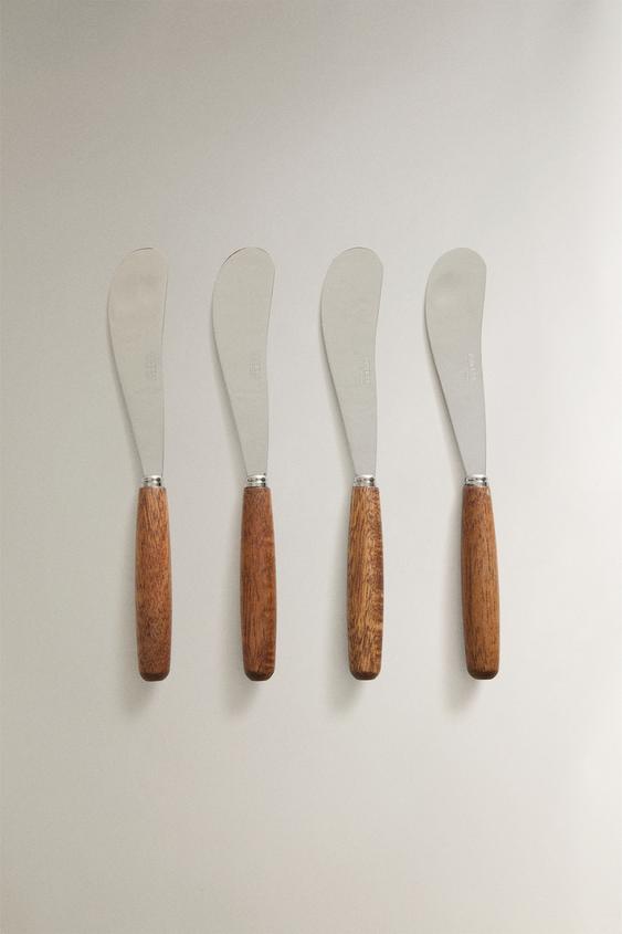PACK CUCHILLOS MANTEQUILLA MADERA (PACK DE 4) - Beige claro de Zara - Imagen 0