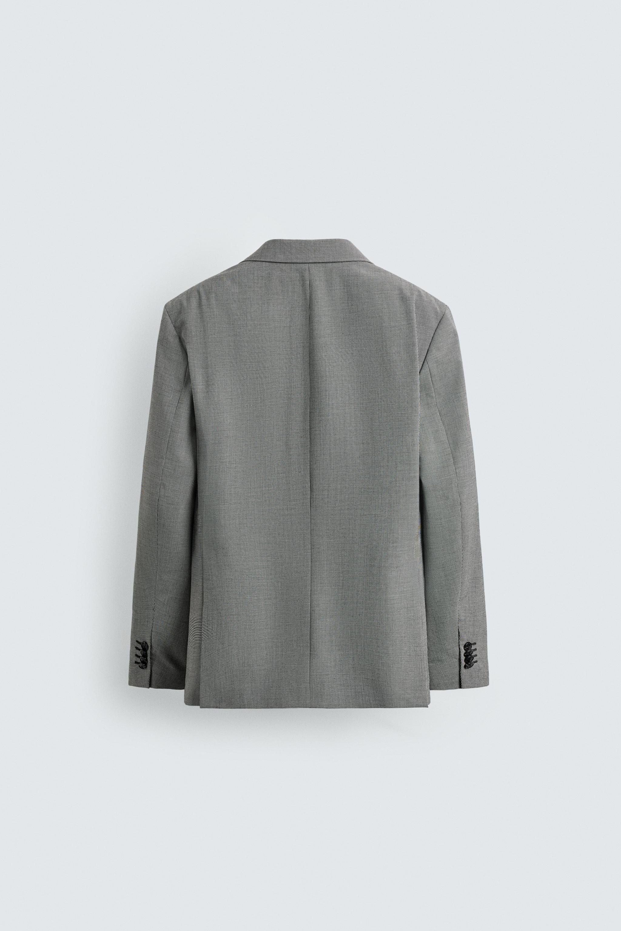 REGULAR FIT HOUNDSTOOTH SUIT JACKET