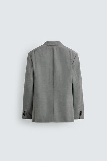 VESTE REGULAR FIT COSTUME PIED-DE-POULE - Noir / Blanc de Zara - Image 8