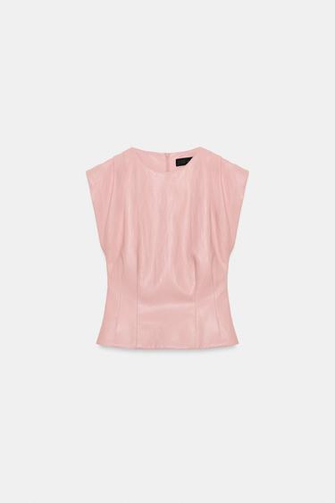 TOP À PINCES AUX ÉPAULES - Rose de Zara - Image 5