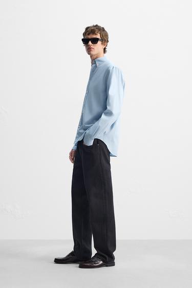 POPLIN SHIRT - Sky blue by Zara - Image 3