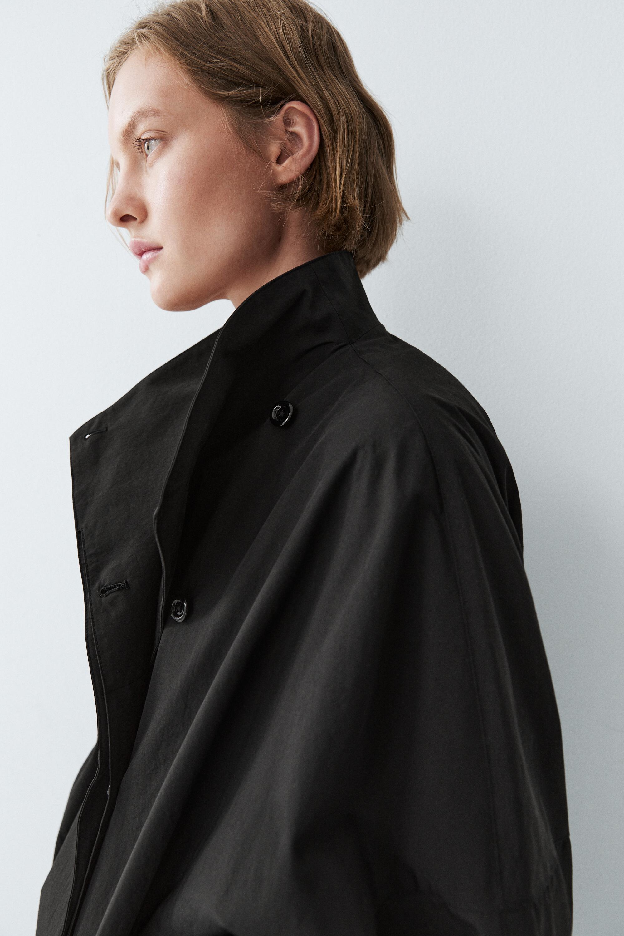 Cotton blend technical jacket with side button