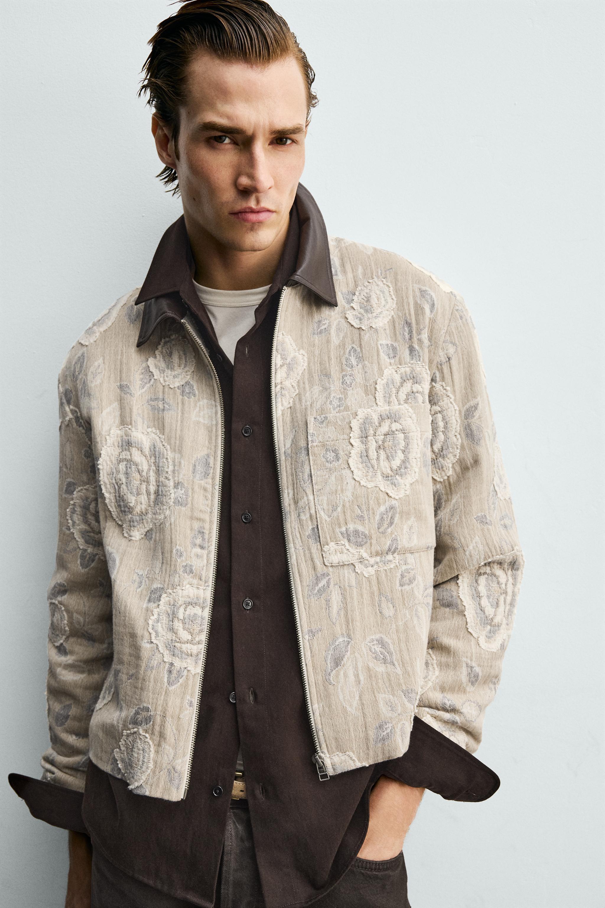 BLOUSON JACQUARD FLORAL IRRÉGULIER