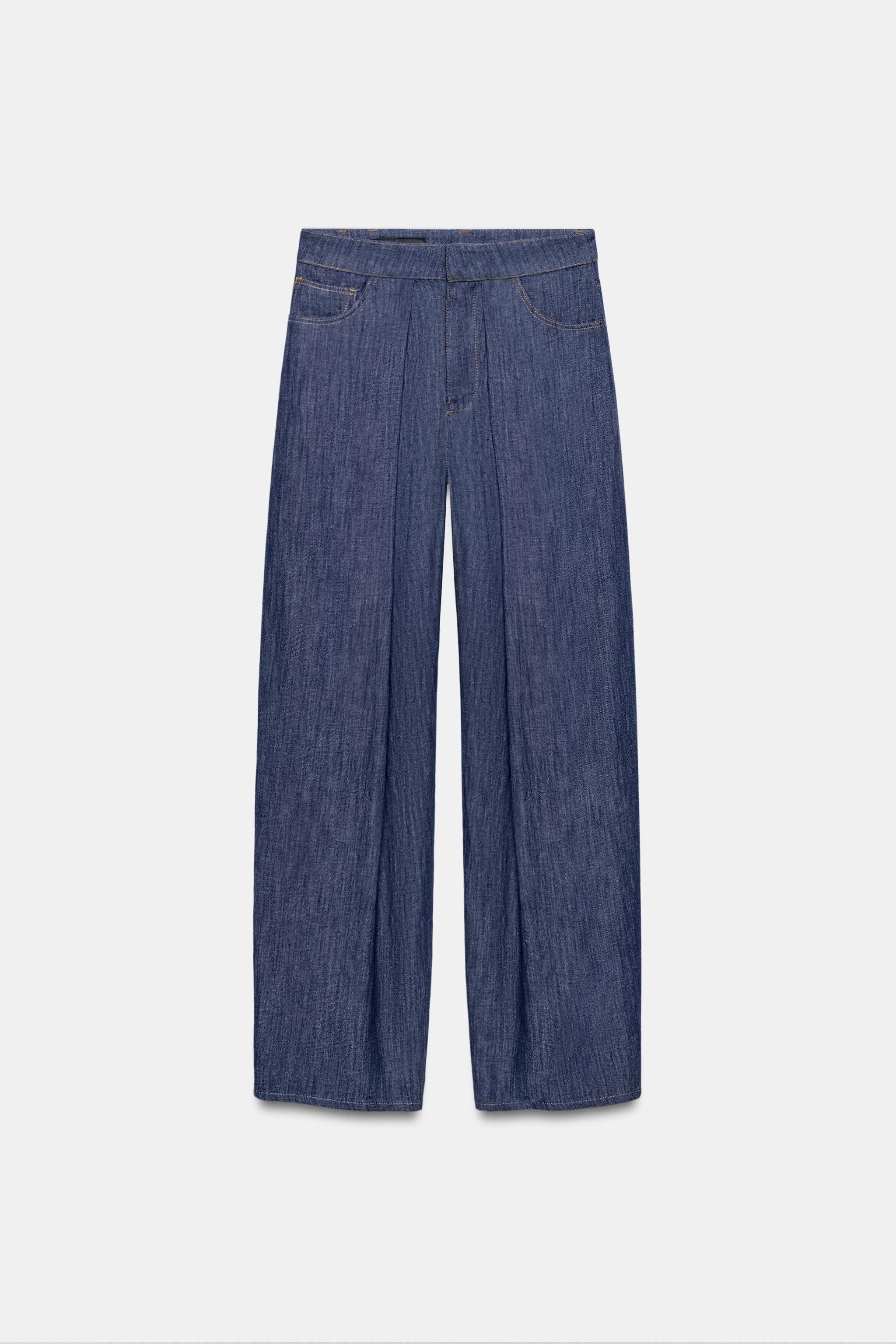Женские брюки Zara PLEATED LINEN PANTS — фото 6