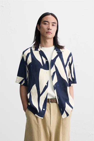 CAMISA ESTAMPADO ABSTRACTO - Marino de Zara