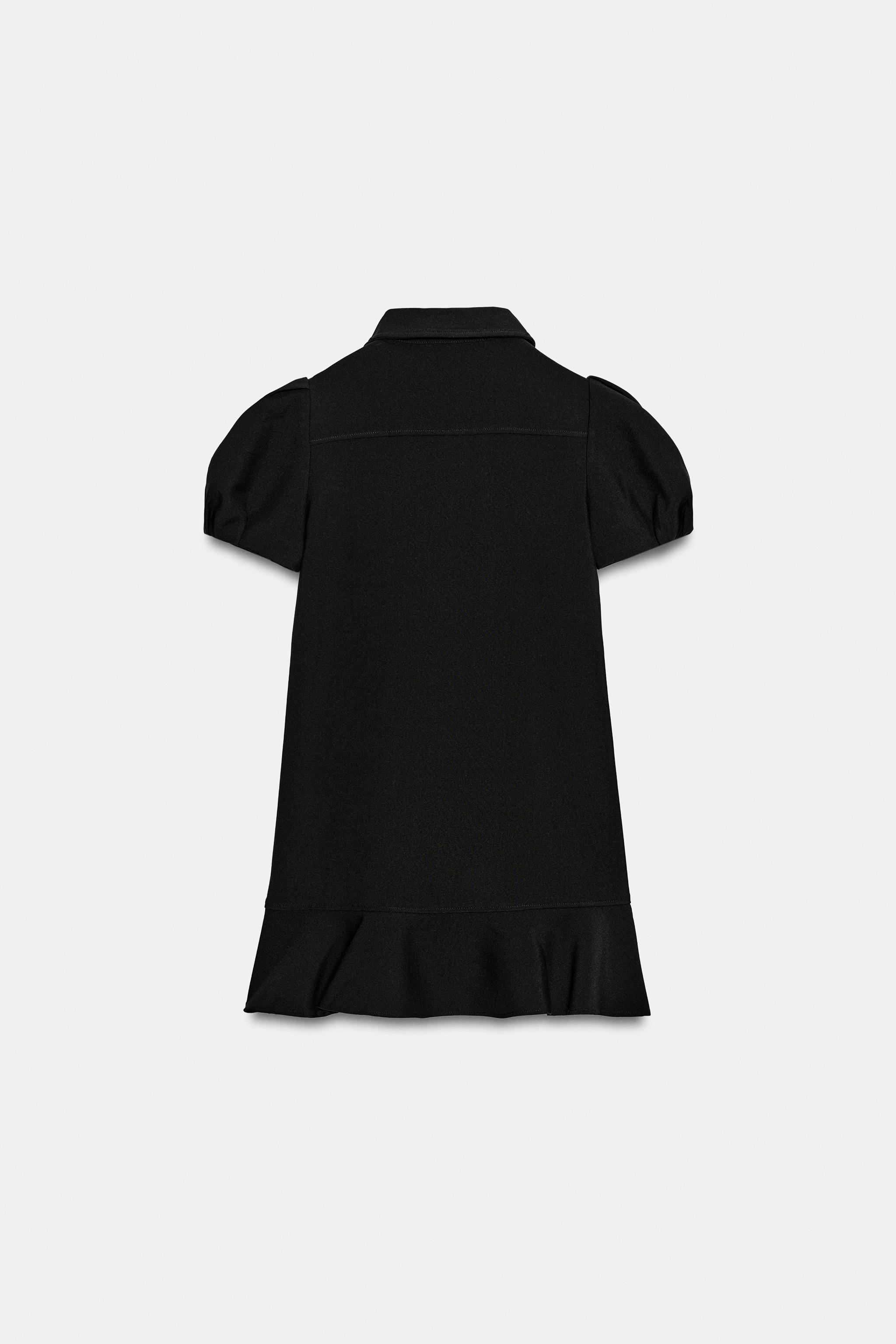 PLEATED SLEEVE SHORT DRESS
