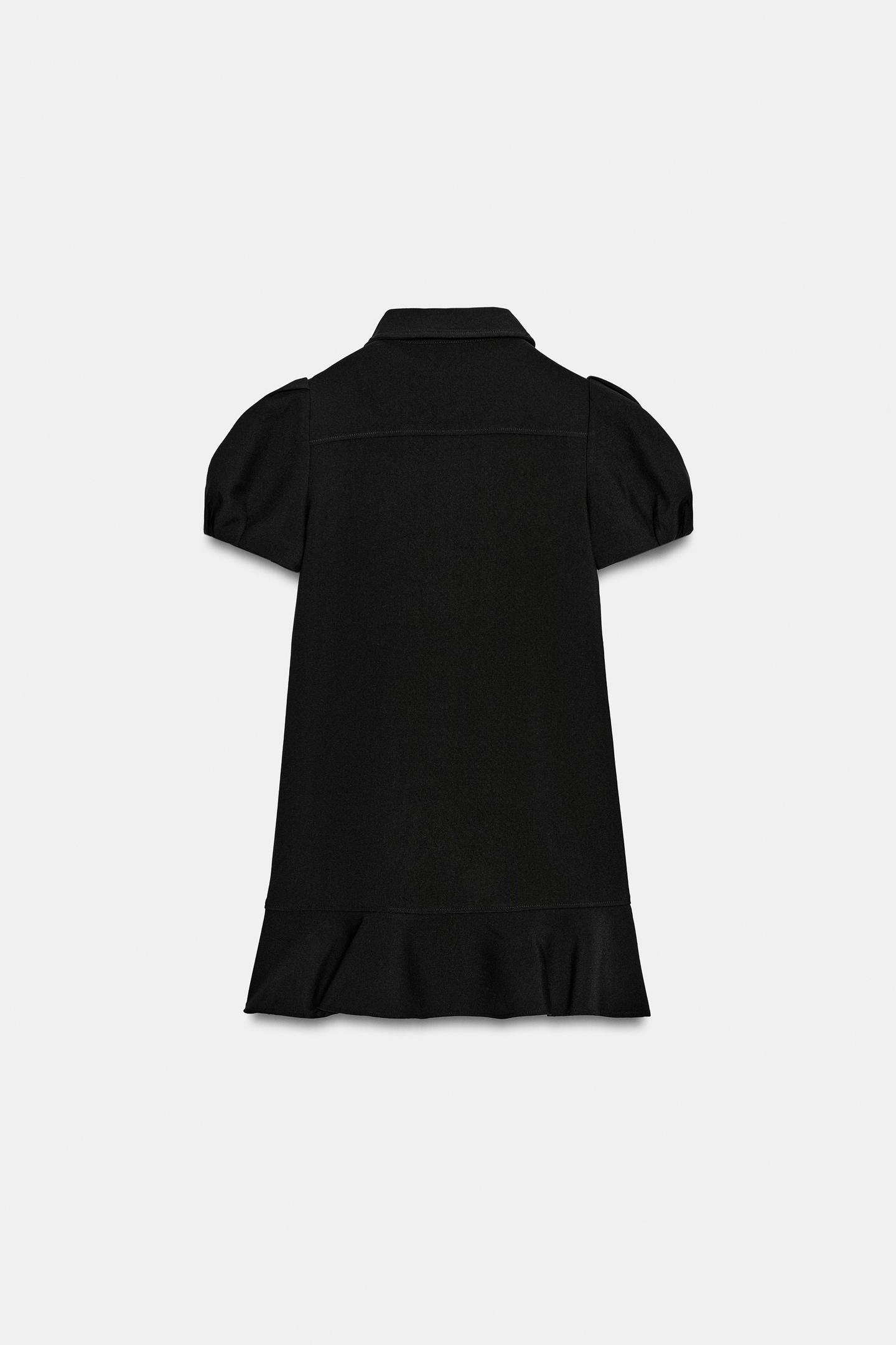 Женское платье Zara Pleated Sleeve Short, цвет: Чёрный — фото 7