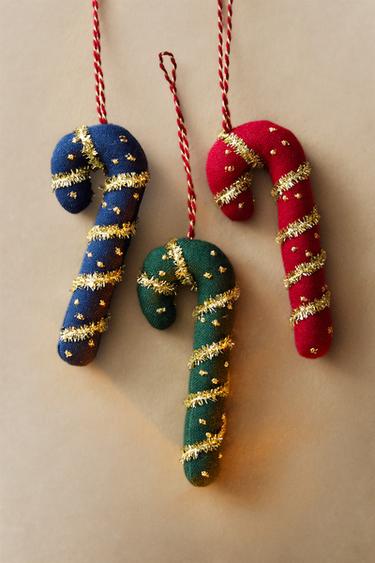 CANDY CANE CHRISTMAS TREE DECORATION (PACK OF 3) — Multicolored 1
