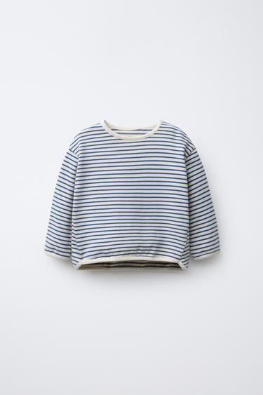 ストライプ柄Tシャツエクリュ/ブルー0Zaraのストライプ柄Tシャツ - エクリュ/ブルー - 画像 0