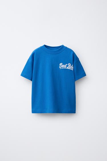 SLOGAN PRINT T-SHIRT - Bluish by Zara - Image 0